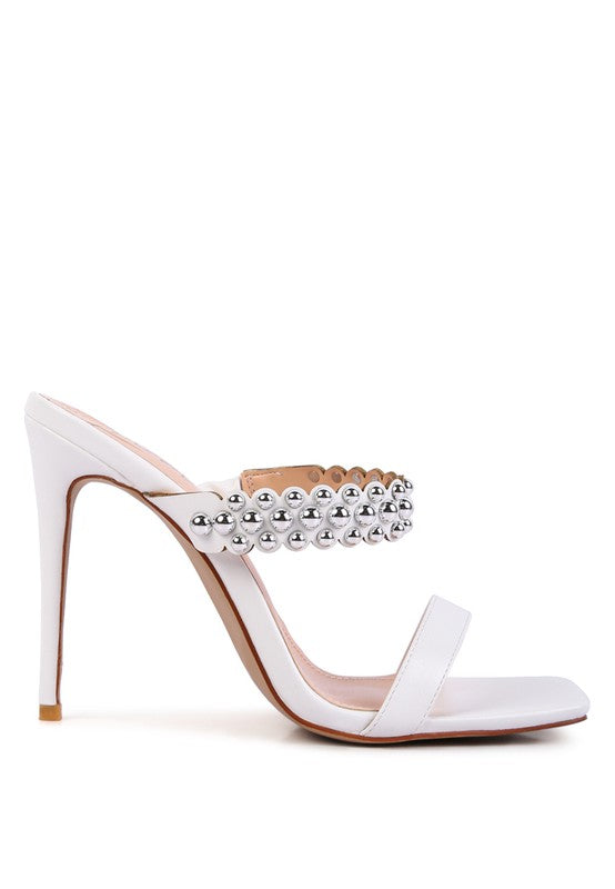 BELLAS HIGH HEEL METAL BALL SANDALS
