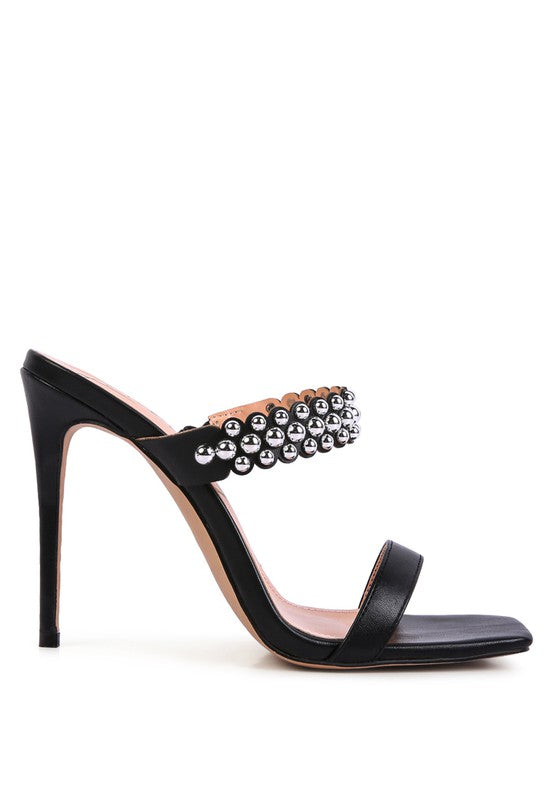 BELLAS HIGH HEEL METAL BALL SANDALS