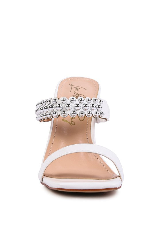 BELLAS HIGH HEEL METAL BALL SANDALS