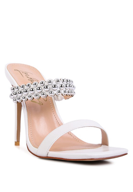 BELLAS HIGH HEEL METAL BALL SANDALS