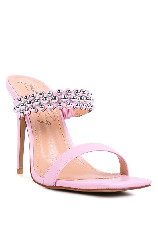 BELLAS HIGH HEEL METAL BALL SANDALS