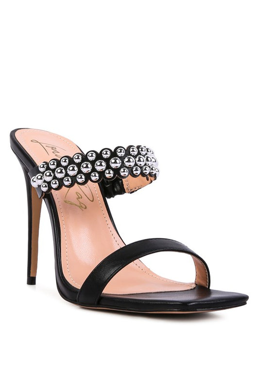 BELLAS HIGH HEEL METAL BALL SANDALS