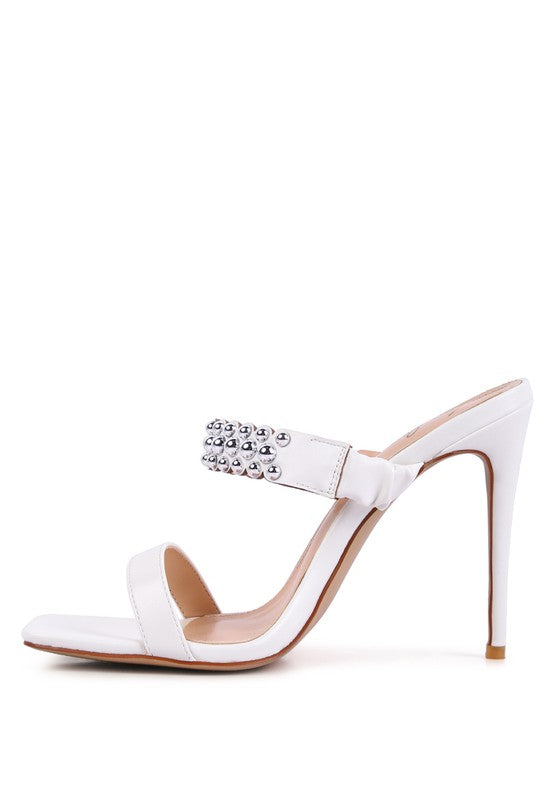 BELLAS HIGH HEEL METAL BALL SANDALS