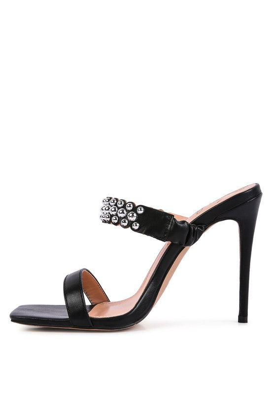 BELLAS HIGH HEEL METAL BALL SANDALS